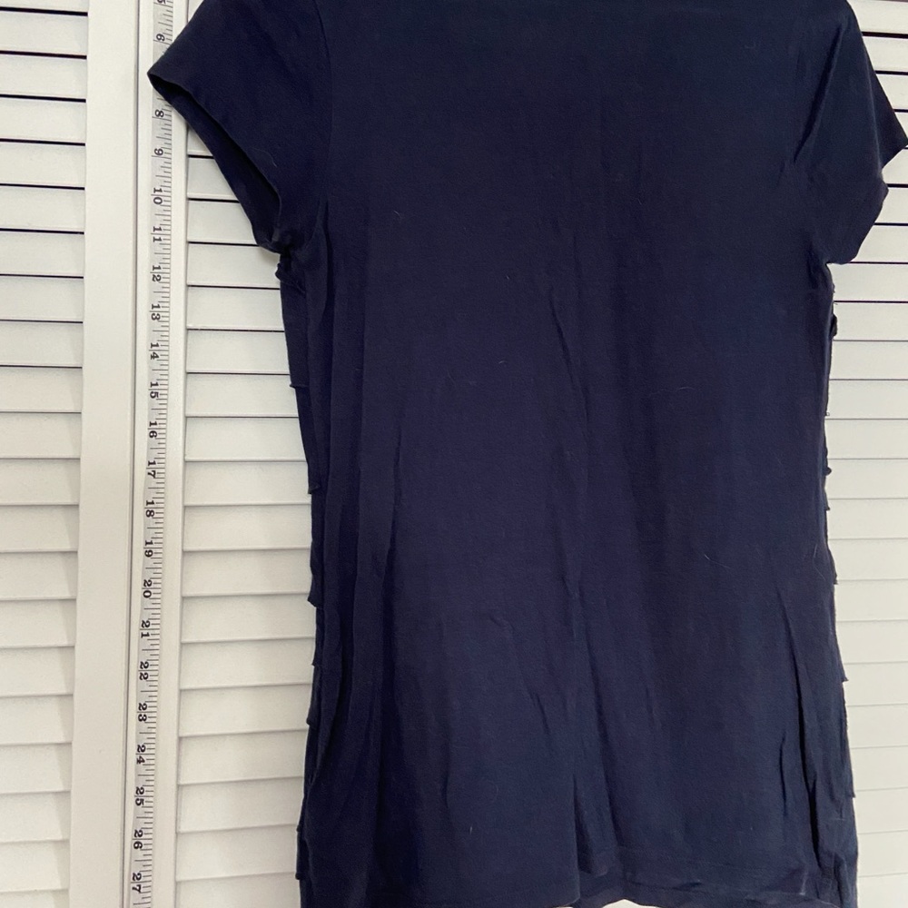Merona Navy Ruffled Top - Picture 2 of 2